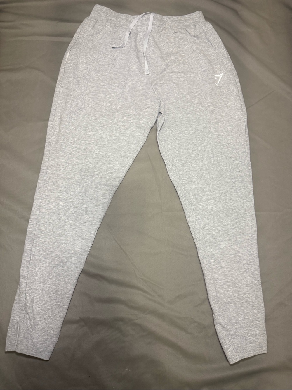 Gymshark Men's Gray Jogger Pants Slim Fit Tapered Elastic Waist Drawstring S